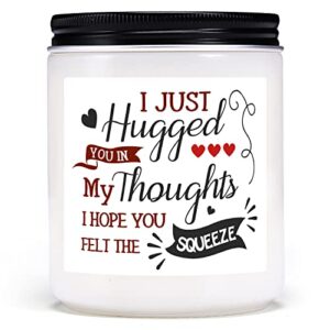 thinking of you gifts for women – lavender scented hug friendship candle for best friend unique birthday present for woman female male men coworker sister bff mom girlfriend get well soon gift