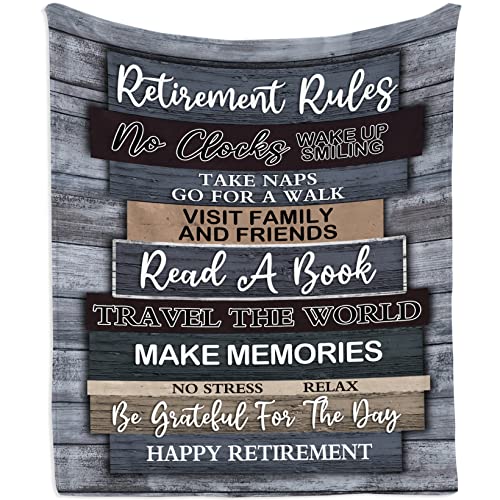 Mubpean Retirement Gifts for Men/Women - Mens Retirement Gifts Blanket 50"x60" - Retired Gifts for Men - Happy Retirement Gifts - Best Retirement Gift Ideas - Funny Retirement Party Gifts for Women