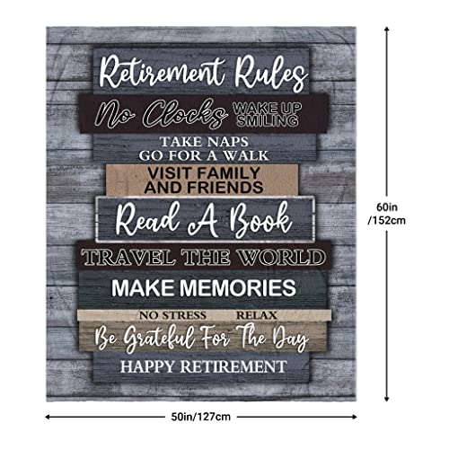 Mubpean Retirement Gifts for Men/Women - Mens Retirement Gifts Blanket 50"x60" - Retired Gifts for Men - Happy Retirement Gifts - Best Retirement Gift Ideas - Funny Retirement Party Gifts for Women