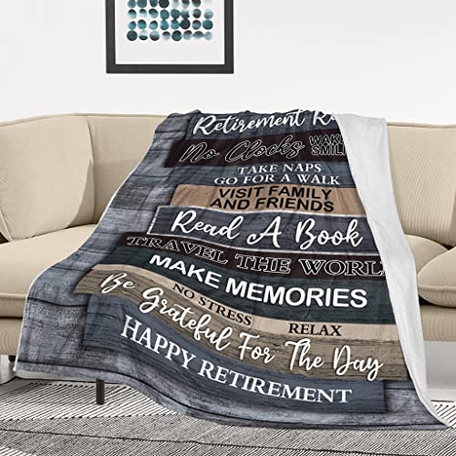 Mubpean Retirement Gifts for Men/Women - Mens Retirement Gifts Blanket 50"x60" - Retired Gifts for Men - Happy Retirement Gifts - Best Retirement Gift Ideas - Funny Retirement Party Gifts for Women