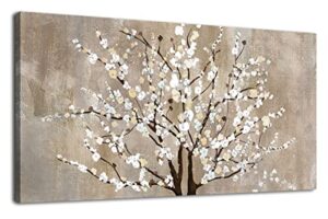 flower canvas wall art for living room plum blossom canvas wall pictures for bedroom wall decor abstract elegant floral canvas prints artwork home wall decorations framed ready to hang 20″ x 40″