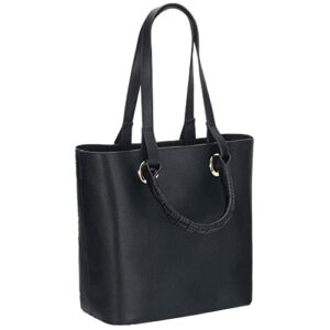 HW COMFORT Small Soft Faux Leather Tote Shoulder Bag, Black