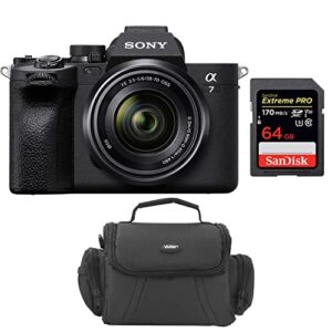 sony a7 iv mirrorless camera with 28-70mm lens + 64gb extreme pro sd card + camera bag
