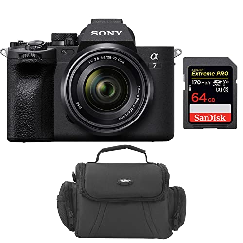 Sony a7 IV Mirrorless Camera with 28-70mm Lens + 64GB Extreme Pro SD Card + Camera Bag