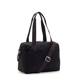 Kipling womens Women's Klara Handbag, Organize Accessories, Removable Shoulder Strap, Dual Carry Handles, Crinkle Handbag, Black Tonal, 12.25 L x 8.5 H 6 D US