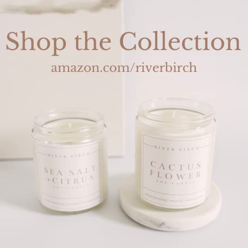 River Birch Candles Sea Salt & Citrus Scented Candle | Premium, All-Natural, Non-Toxic, Soy Candles | 8.5oz 40 Hr Burn Time | Cozy Relaxing Gifts for Home