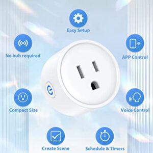 Smart Plug EIGHTREE, Alexa Smart Plugs That Work with Alexa and Google Home, Compatible with SmartThings, Smart Outlet with WiFi Remote Control and Timer Function, 2.4GHz Wi-Fi Only, 4Packs