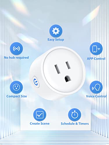 Smart Plug EIGHTREE, Alexa Smart Plugs That Work with Alexa and Google Home, Compatible with SmartThings, Smart Outlet with WiFi Remote Control and Timer Function, 2.4GHz Wi-Fi Only, 4Packs