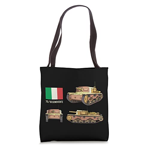 Semovente da 75/18 Italian WW2 Tank SPG Italy Flag Tote Bag