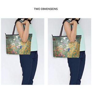 Tote Bag for Women Gustav Klimt Flower Garden Handbag Top Handle Shoulder Bag