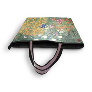 Tote Bag for Women Gustav Klimt Flower Garden Handbag Top Handle Shoulder Bag
