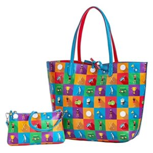 sydney love sport championship round golf reversible tote & wristlet, multi