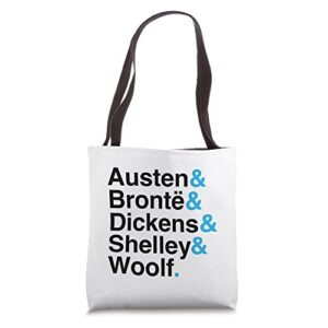 british author names tote bag