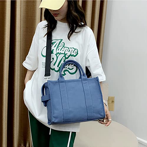 Large Canvas Tote Bag Simple one-Shoulder Shopping Bag Lady Letter Printing Commuter Fashion Messenger Handbag(Black)…