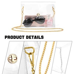 LHMTQVK Clear Purse for Women Clear Crossbody Bag Stadium Approved Transparent Bags for Concerts Sports Event Party (Golden)