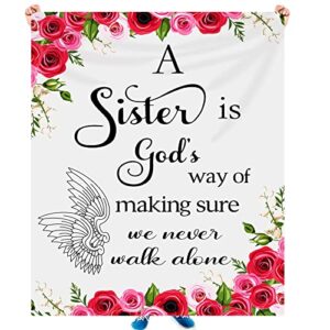willbond sisters gifts from sister blanket sister birthday christmas gifts soft flannel plush throw blankets mothers day gifts sister is god’s way of making sure we never walk alone