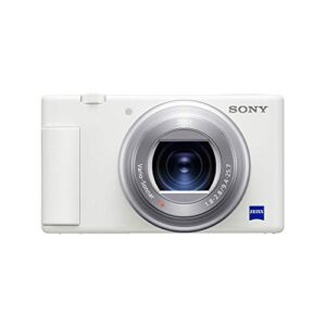Sony ZV-1 Compact 4K HD Digital Camera for Content Creators (White) Bundle with Sony Accessory Kit, Memory Card Reader, Camera Bag with Cleaning Kit, and Photo Software (5 Items)