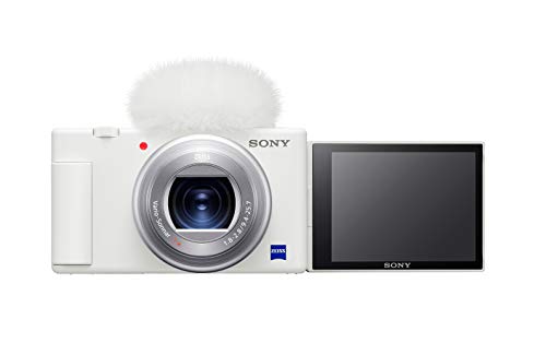 Sony ZV-1 Compact 4K HD Digital Camera for Content Creators (White) Bundle with Sony Accessory Kit, Memory Card Reader, Camera Bag with Cleaning Kit, and Photo Software (5 Items)