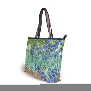 Handbags for Women Van Gogh Irises Tote Bag Top Handle Shoulder Bag