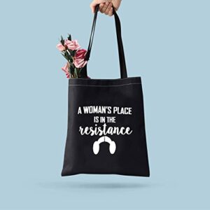 Feminist Tote Bag For Women A Woman's Place Is In The Resistance Feminist Theme Gift（place in resistance TGbl）