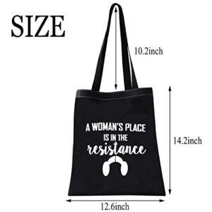 Feminist Tote Bag For Women A Woman's Place Is In The Resistance Feminist Theme Gift（place in resistance TGbl）