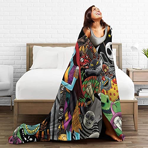 Ergou Mkhtved Ultra Soft Throw Blanket Flannel Fleece All Season Light Weight Living Room/Bedroom Warm Blanket,Black,80 inch X60 inch