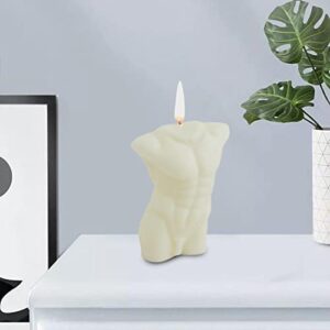 Prettyia Male Men Torso Candle Nude Muscle Body Chest Butt Statue Candle Body Love Scented Aromatherapy Candles Living Room Home Decor Romantic Gift for Lady - Milky White