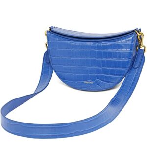 sinbono crossbody bag, kace small saddle purse with magnetic closure classic for women – classic blue