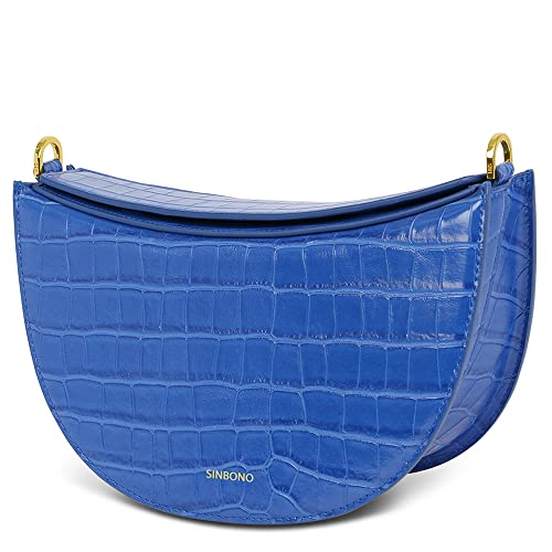 SINBONO Crossbody Bag, Kace Small Saddle Purse with Magnetic Closure Classic for Women - Classic Blue