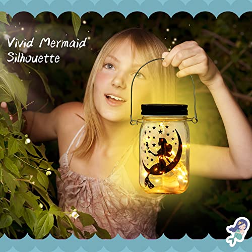 24 Pieces Fairy Silhouettes Mason Jar Cutouts Fairy Laser Cutouts Decals Plastic Mermaid 3.94 x 3.54 Inches Lantern Jar Dinosaur Cut Out Scrapbook Supplies for Wall Windows DIY Crafts (Mermaid)