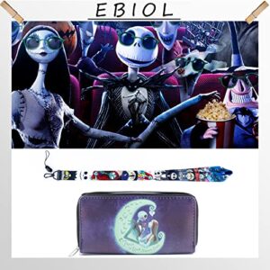 G-Ahora Nightmare Before Christmas Leather Wallet Jack Skellington All Over Print Faux Leather Wallet (WC Jack Skellington C)