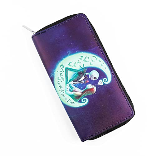 G-Ahora Nightmare Before Christmas Leather Wallet Jack Skellington All Over Print Faux Leather Wallet (WC Jack Skellington C)