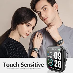 Polyjoy [2 Pack] Screen Protector Case Compatible with TOZO S2 44mm smartwatch, Hard PC case Protective Screen Bumper Sensitive Touch Full Coverage Case for TOZO S2 44mm smartwatch(Clear+Black)