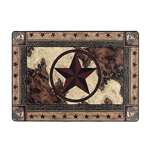 Vintage Rustic Western Texas Star Wood Panel Style Modern Area Rugs Non-Slip Carpets Floor Mat Door Mat Kitchen Bathroom Mat Carpet Bath Mats Home Decoration for Bedroom Living Playing Room