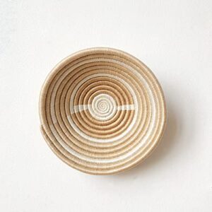 small african basket- rutovu/rwanda basket/woven bowl/sisal & sweetgrass basket/tans, white