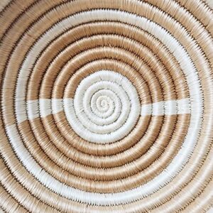 Small African Basket- Rutovu/Rwanda Basket/Woven Bowl/Sisal & Sweetgrass Basket/Tans, White