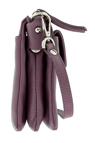 Pierre Cardin Lavender Leather Small Clutch Crossbody Bag for womens