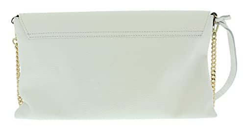 Pierre Cardin White Leather Small Slouchy Fashion Clutch for womens