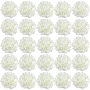 fagushome 30 pcs 8 inch big silk hydrangea heads artificial flowers heads with stems fake hydrangea flowers for décor