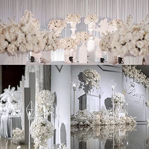 FagusHome 30 Pcs 8 Inch Big Silk Hydrangea Heads Artificial Flowers Heads with Stems Fake Hydrangea Flowers for Décor