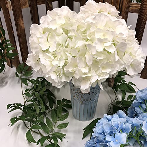 FagusHome 30 Pcs 8 Inch Big Silk Hydrangea Heads Artificial Flowers Heads with Stems Fake Hydrangea Flowers for Décor