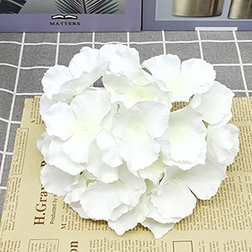 FagusHome 30 Pcs 8 Inch Big Silk Hydrangea Heads Artificial Flowers Heads with Stems Fake Hydrangea Flowers for Décor