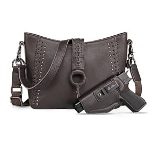 montana west genuine leather hobo shoulder bag for women western woven satchel handbags crossbody purse with tassel mwl-g001cf-2