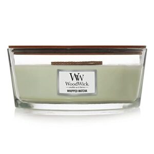 woodwick ellipse scented candle, whipped matcha, 16oz | up to 50 hours burn time