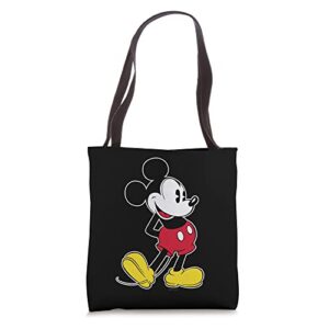 disney mickey mouse classic pose black tote bag