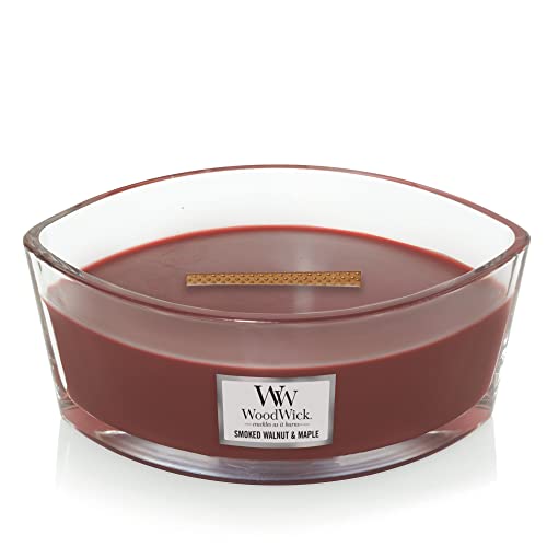 WoodWick Ellipse Scented Candle, Smoked Walnut & Maple, 16oz | Up to 50 Hours Burn Time