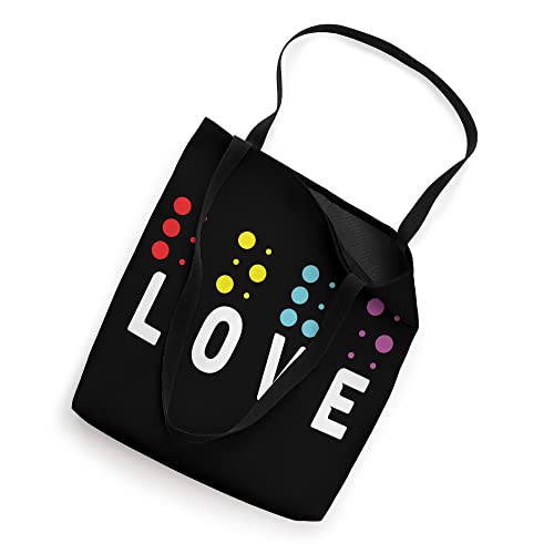 Support Care Visually Impaired Dots Love Braille Tote Bag