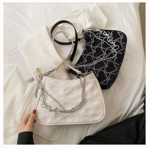 Y2k Purses and Handbags Gothic Grunge Purse Retro Alt Emo Small Shoulder Bags Clutch Purse with Zipper 90s Fashion Egirl Edgy (A)