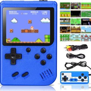 Triyilove Handheld Game Console, Retro Game Console with 500 Classic FC Games 3 Inch Screen 1020mAh Rechargeable Battery Portable Game Console Support TV Connection & 2 Players for Kids Adults (Blue)