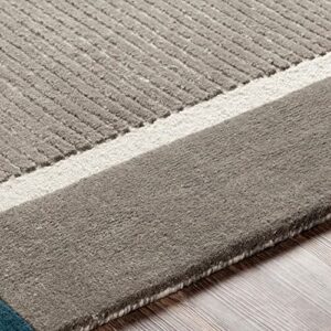 Mark&Day Area Rugs, 9x12 Vinkebrug Modern Teal Area Rug Blue Gray White Carpet for Living Room, Bedroom or Kitchen (8'10" x 12')